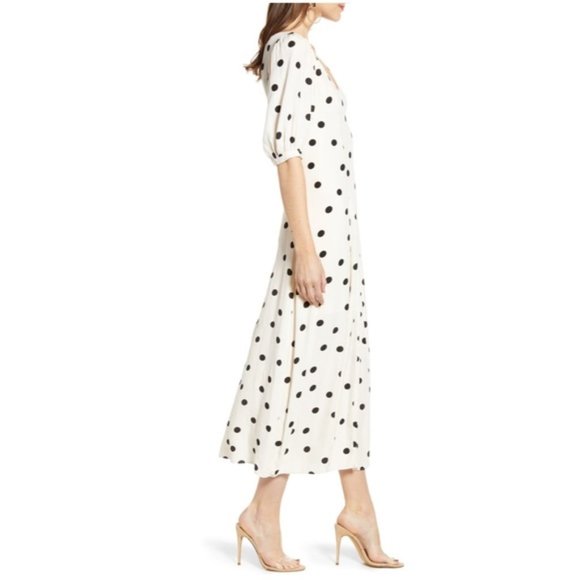 Something Navy Dresses & Skirts - Something Navy | Polka Dot Printed Dress Puff Slv